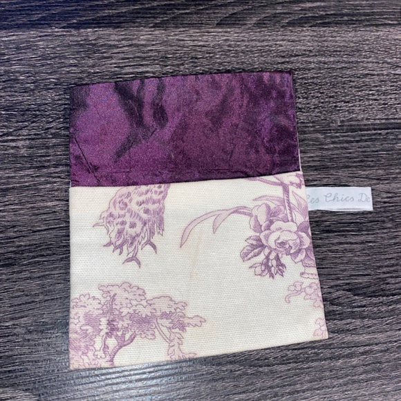 Les Chics de Claire Paris Small Canvas Make Up Cosmetic Bag Wallet Floral - Picture 2 of 10